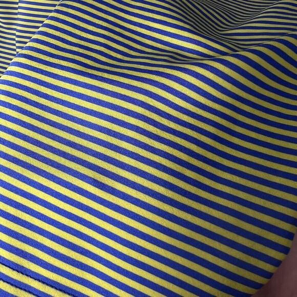 Turtleson Short Sleeve Mens Polo Shirt Size L Yellow Blue Striped SC - Picture 11 of 12